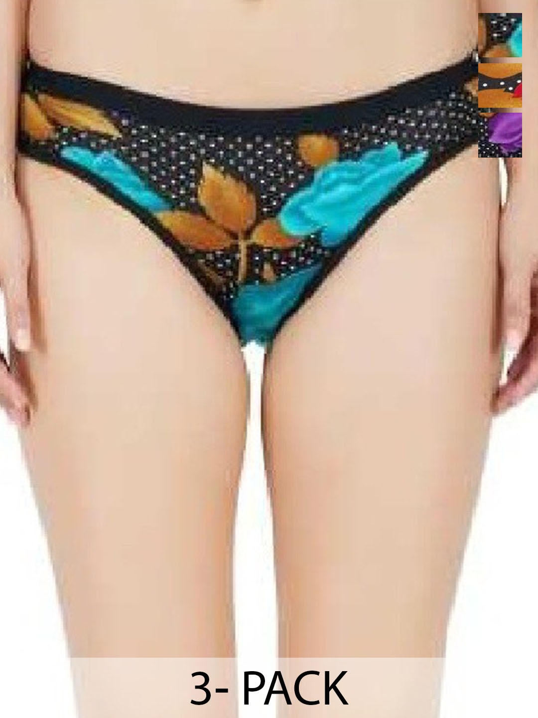 

arLa APPAREL Pack Of 6 Anti Microbial Printed Premium Pure Cotton Basic Briefs, Black