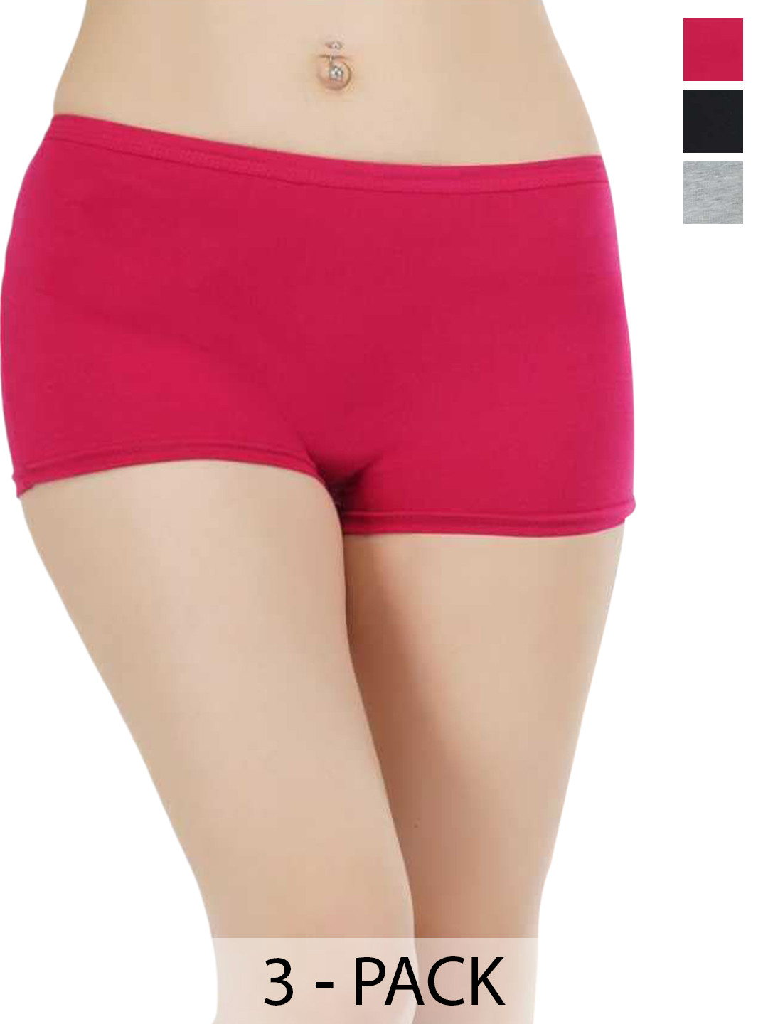 

arLa APPAREL Pack Of 3 Pure Cotton Boy Short Briefs, Red