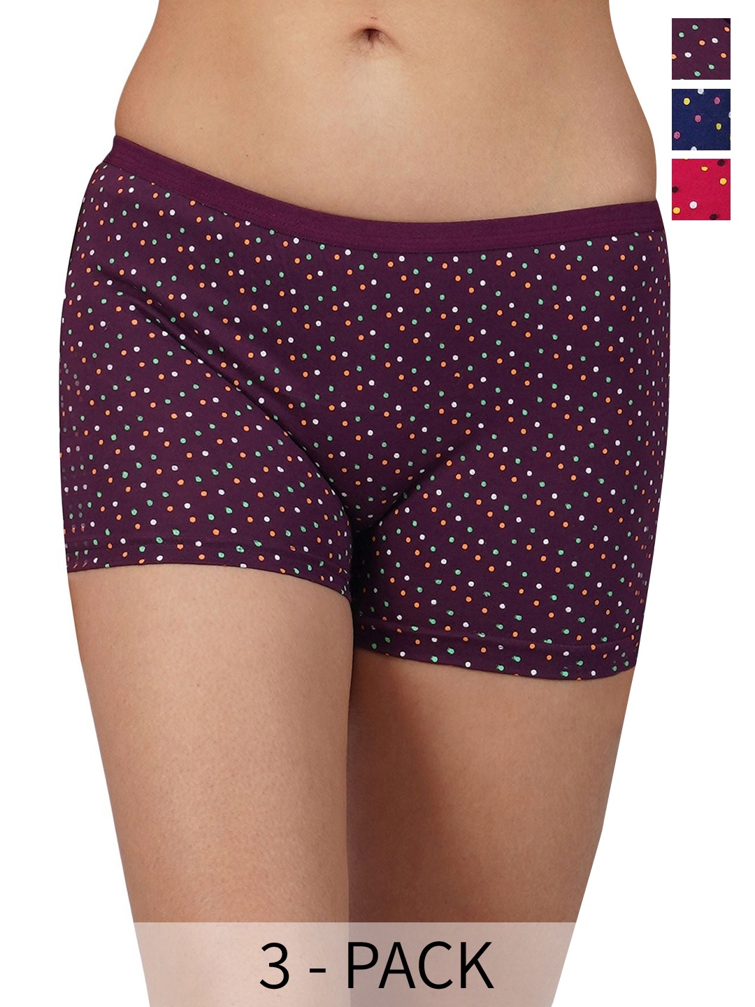 

arLa APPAREL Pack Of 3 Printed Pure Cotton Boy Short Briefs, Navy blue