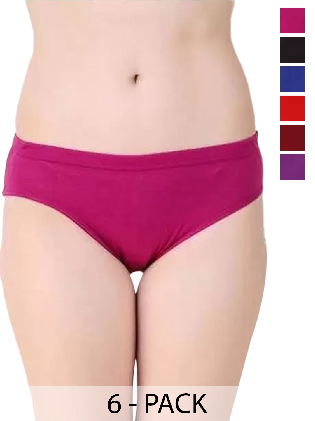 

arLa APPAREL Pack Of 6 Anti Microbial Premium Pure Cotton Hipster Briefs, Blue