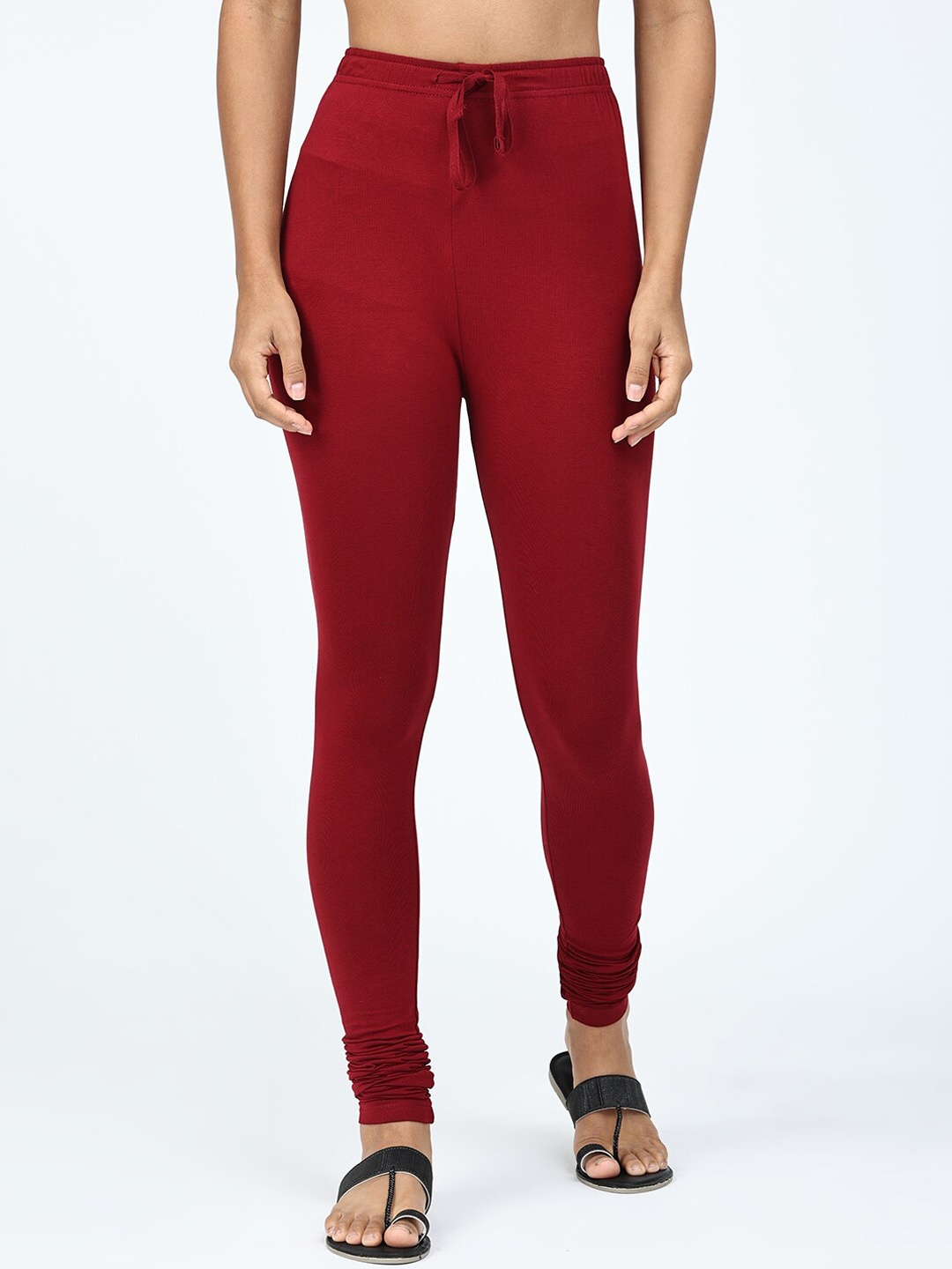 

Robinbosky Stretchable Churidar-Length Leggings, Maroon
