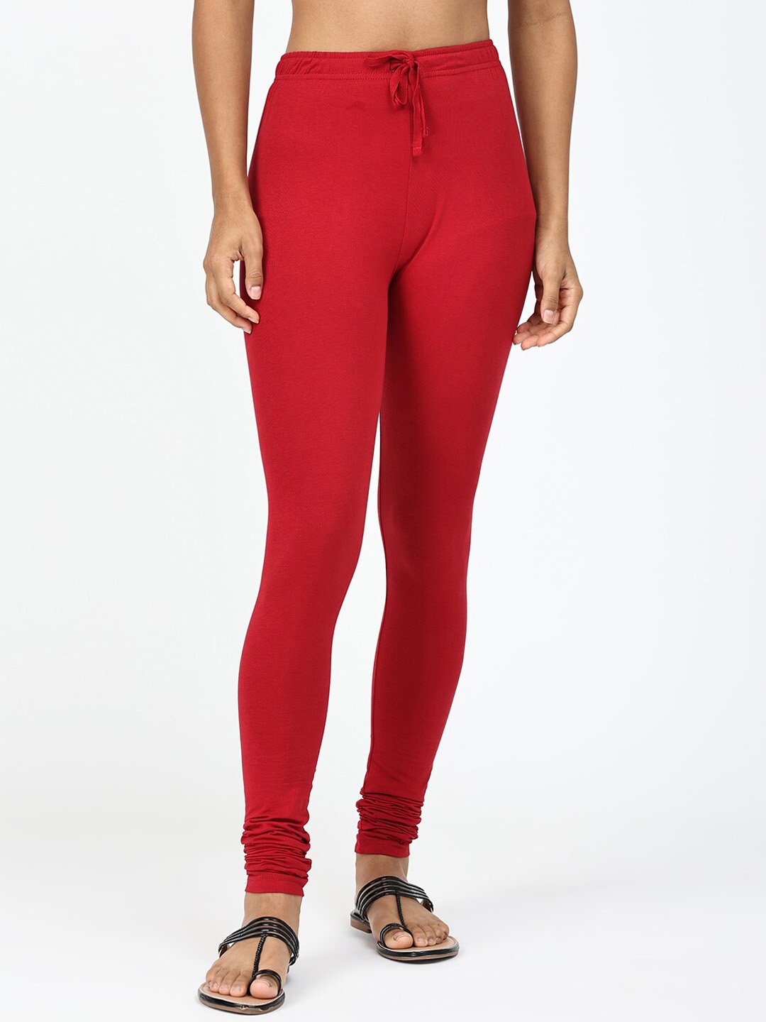 

Robinbosky Stretchable Churidar-Length Leggings, Red