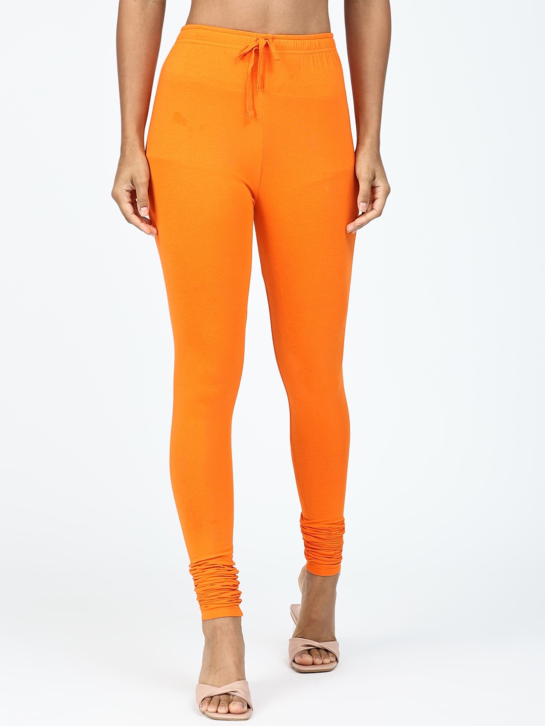 

Robinbosky Stretchable Churidar Length Ethnic Leggings, Orange
