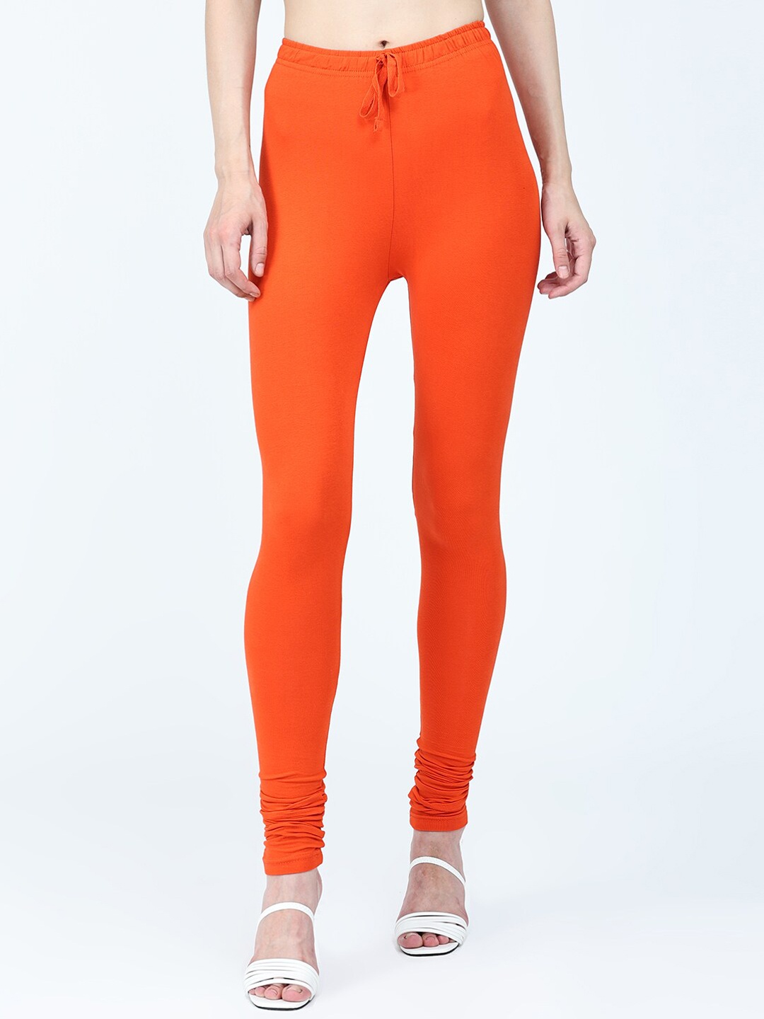 

Robinbosky Stretchable Churidar Length Ethnic Leggings, Orange