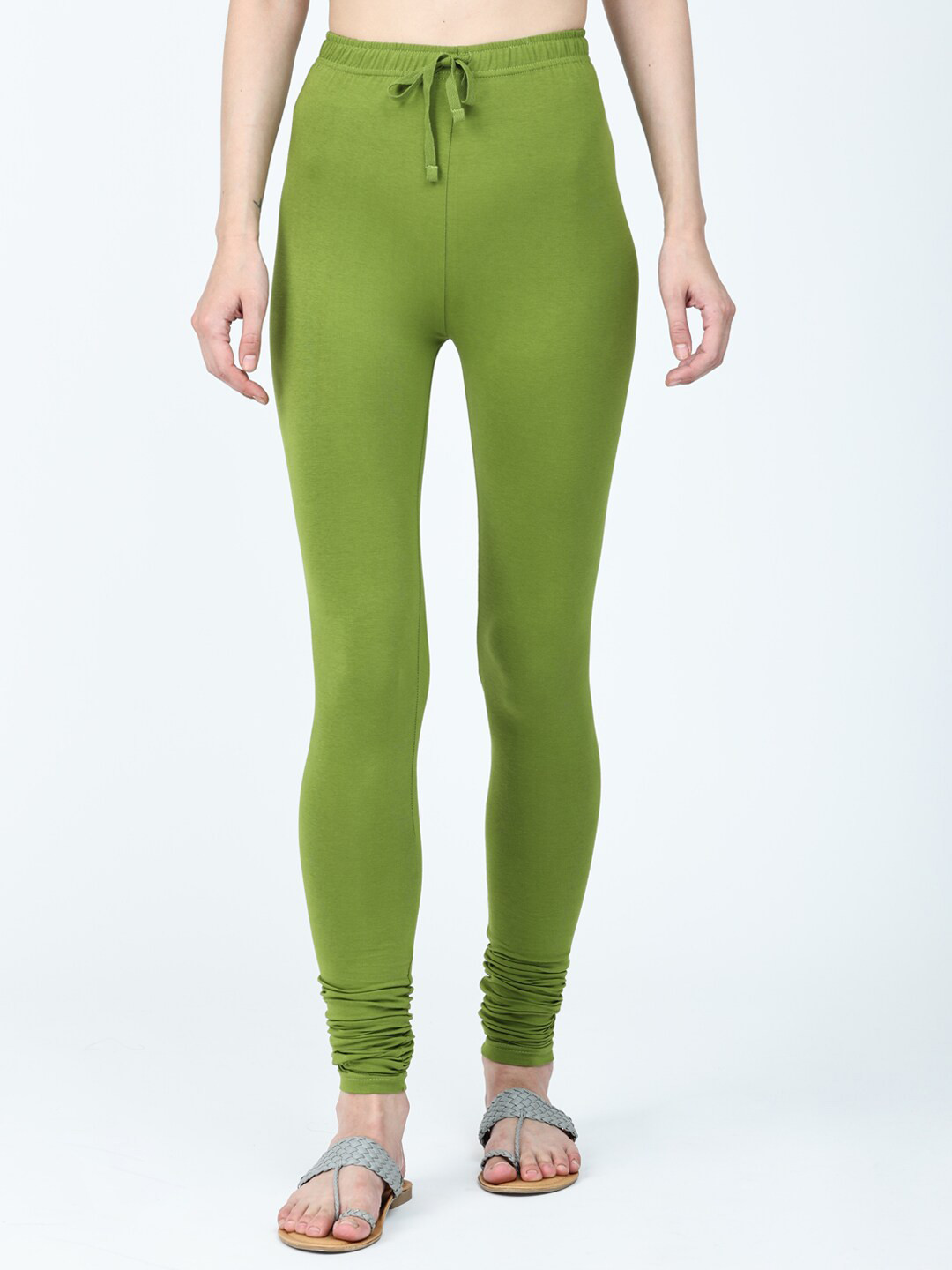 

Robinbosky Stretchable Churidar Length Ethnic Leggings, Green