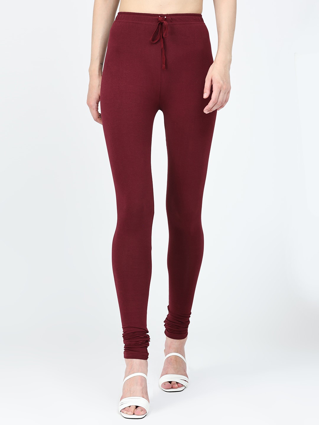 

Robinbosky Stretchable Churidar-Length Leggings, Maroon