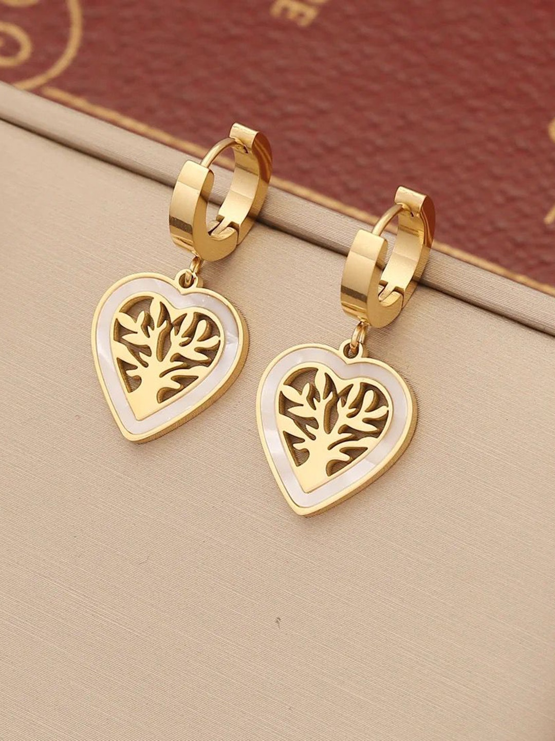 

KRYSTALZ Gold-Plated Heart Shaped Hoop Earrings