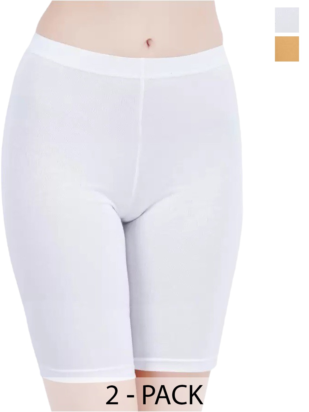 

arLa APPAREL Pack Of 2 Pure Cotton Boy Short Briefs [AJ]2PC_[B]_CYCL SHORT-Skn_Wht, White
