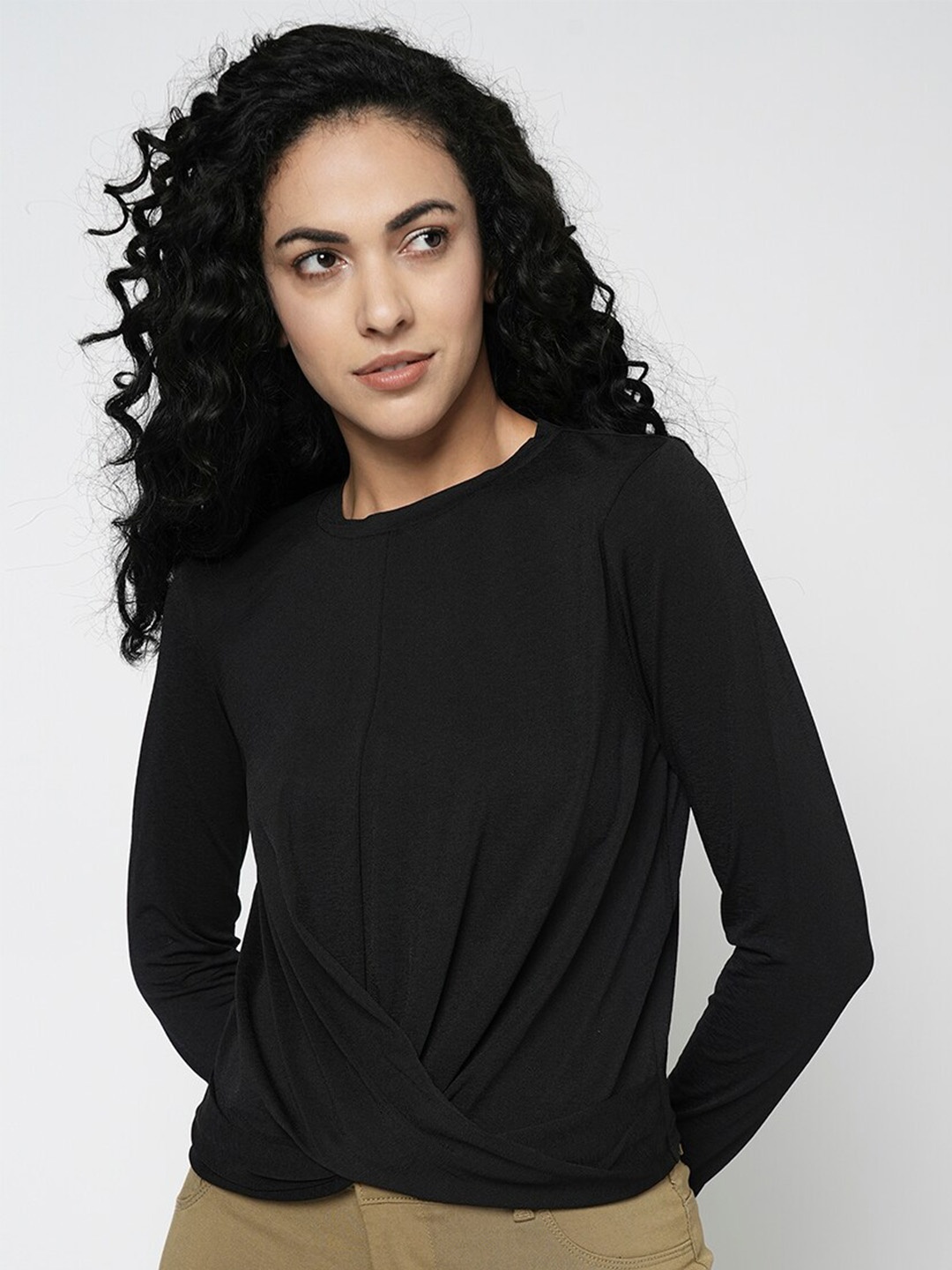 

Vero Moda Round Neck Blouson Top, Black