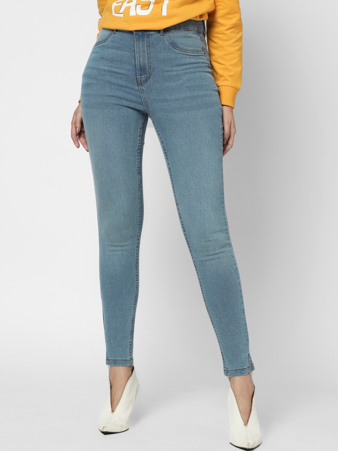 

Vero Moda Women Skinny Fit High-Rise Clean Look Stretchable Jeans, Blue