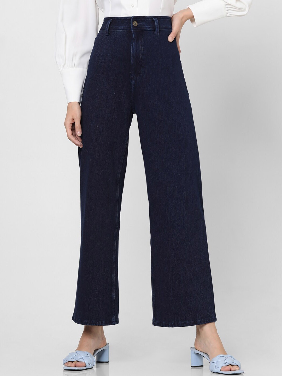 

Vero Moda Women Wide Leg High-Rise Clean Look Stretchable Jeans, Blue