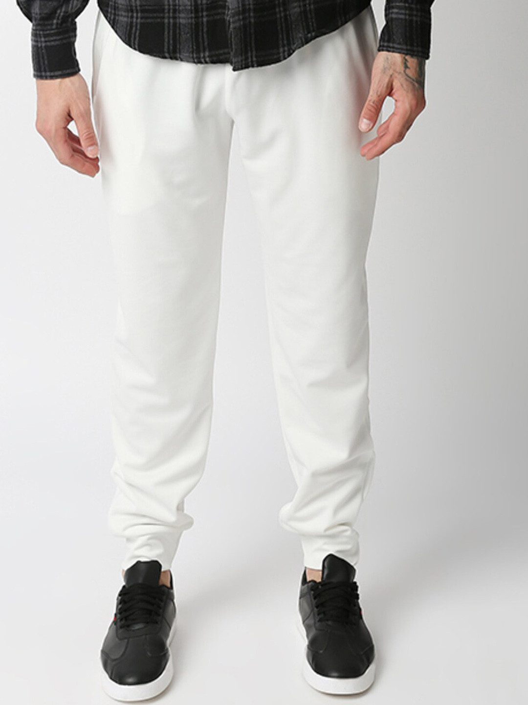 

HEMSTERS Men Mid-Rise Relaxed Fit Cotton Jogger, White