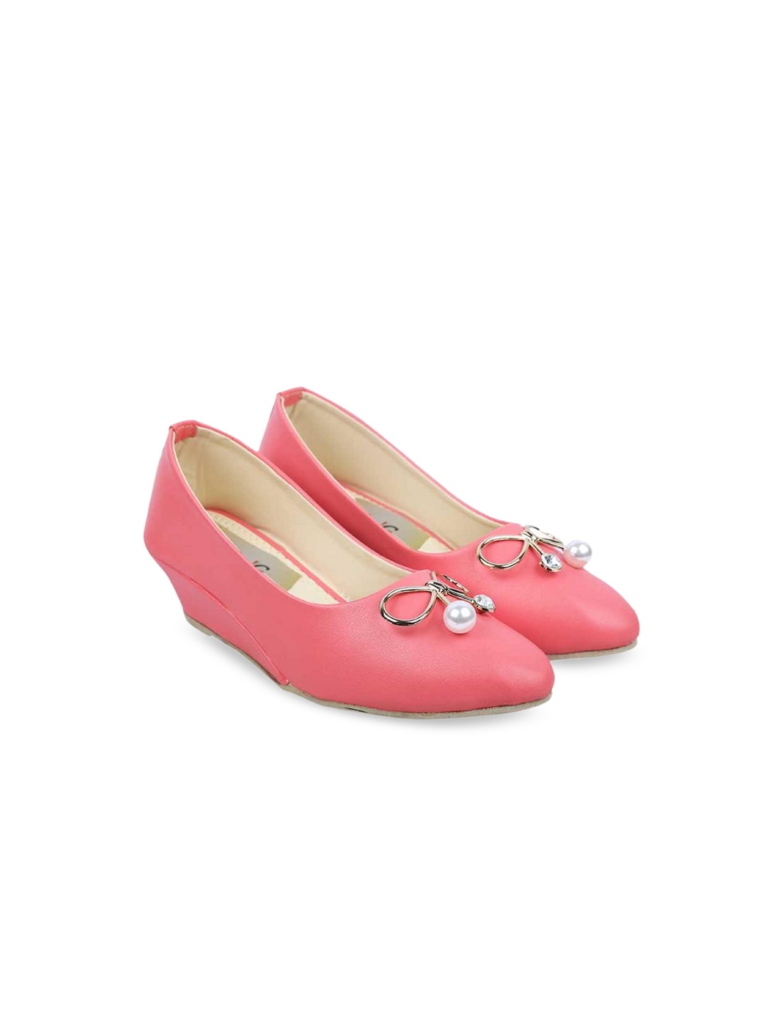 

BAESD Girls Wedge Pumps With Bows, Pink