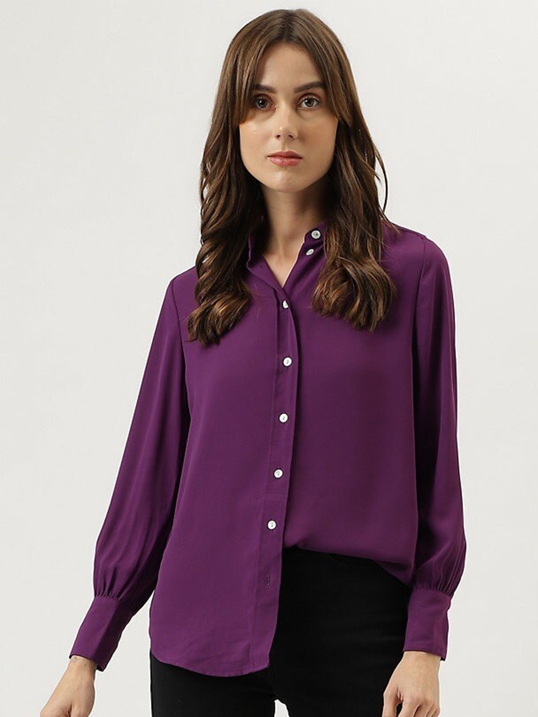 

Marks & Spencer Regular Fit Spread Collar Casual Shirt, Purple