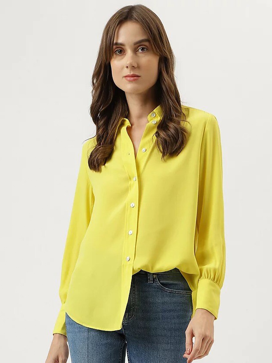 

Marks & Spencer Regular Fit Spread Collar Casual Shirt, Yellow