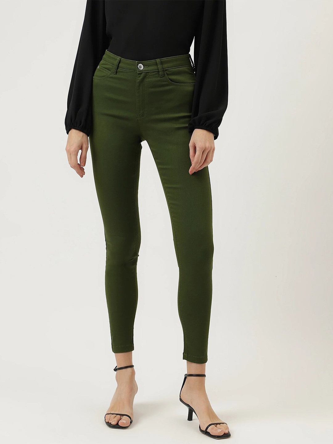 

Marks & Spencer Regular Fit Cropped Denim Jeggings, Green