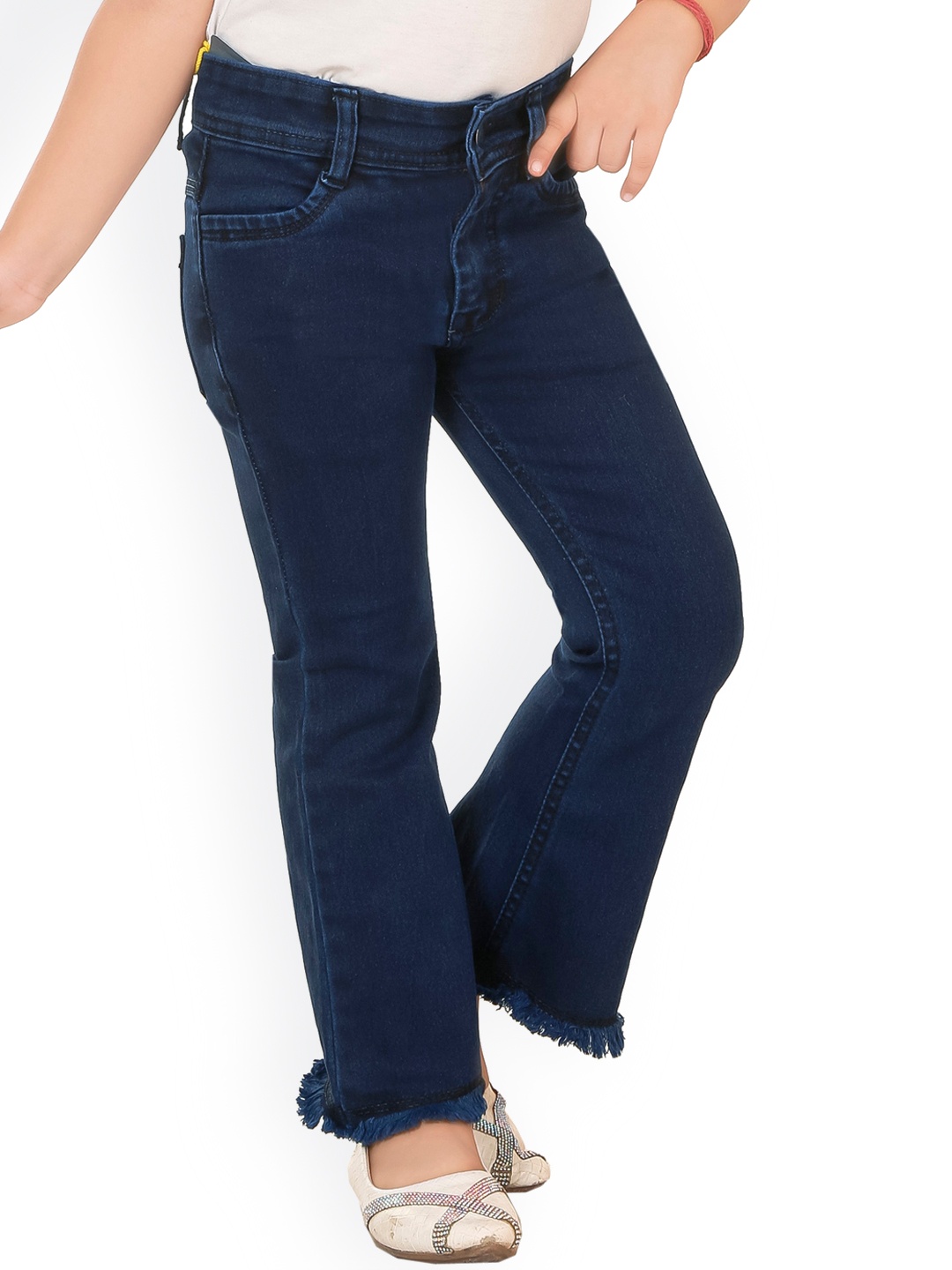

BAESD Girls Navy Blue Comfort Bootcut Stretchable Jeans