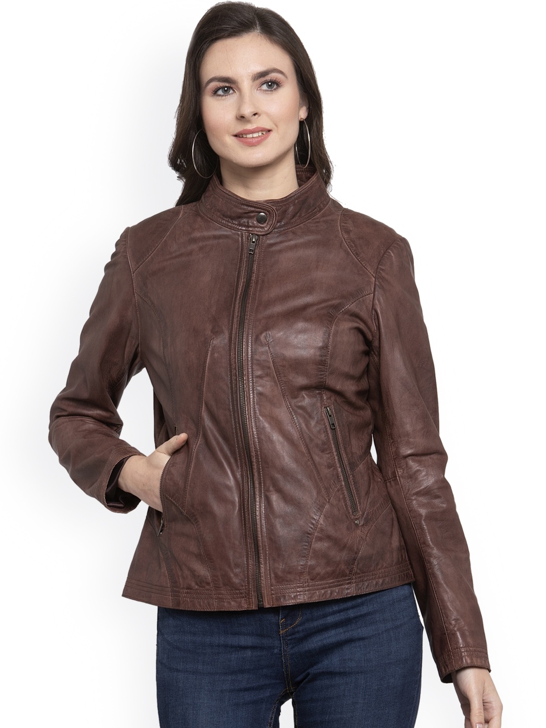 

BEAVER Leather Lightweight Leather Jacket, Brown
