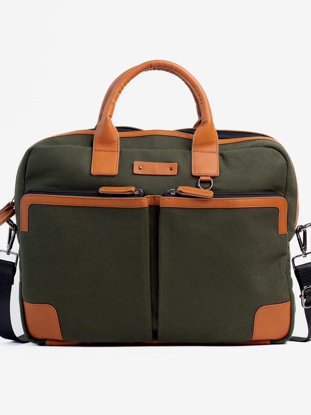 

THE MESSY CORNER Unisex Colourblocked 15 Inch Laptop Bag, Olive