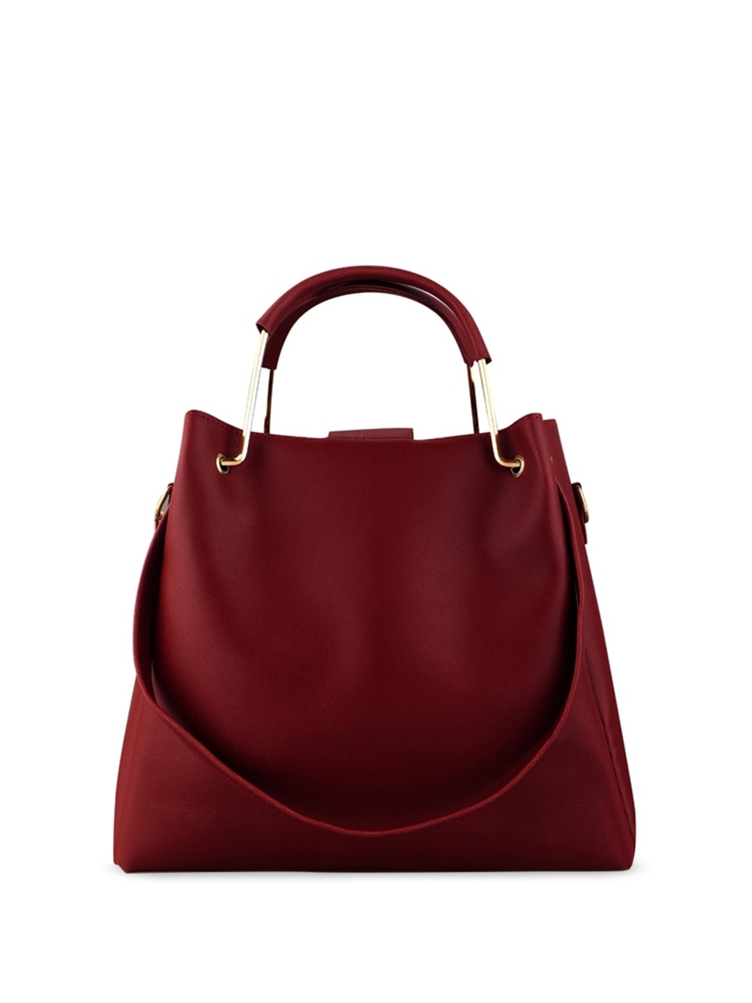 

LIKE STYLE Geometric Printed Handheld Bag With Sling Bag & Pouch, Maroon