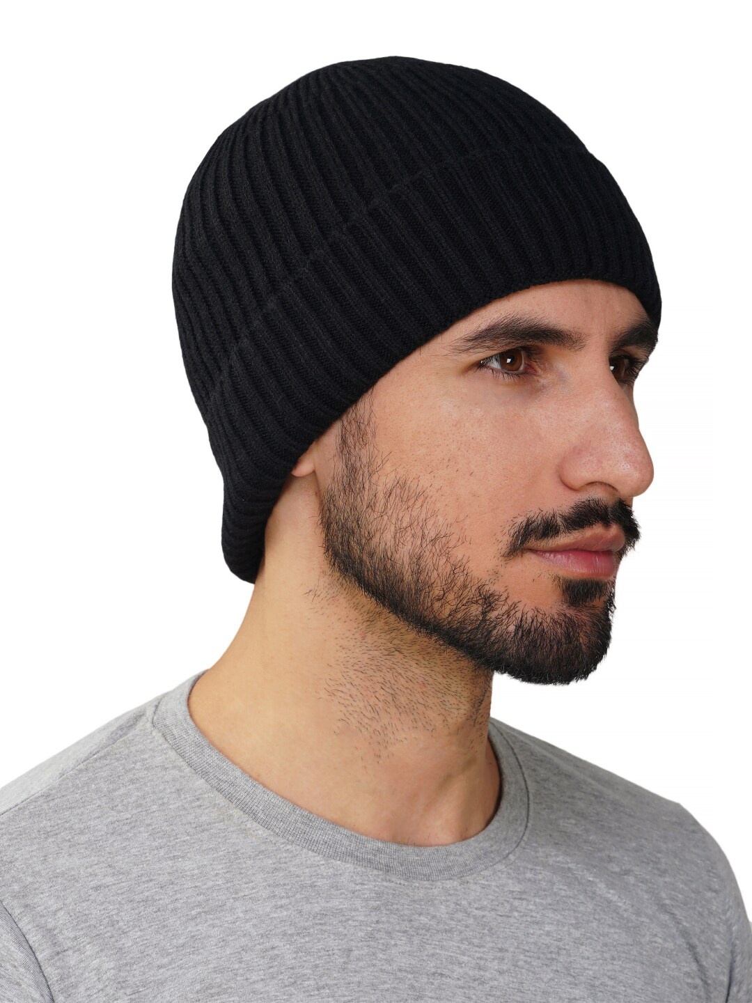 

iSWEVEN Self Design Wool Beanie, Black