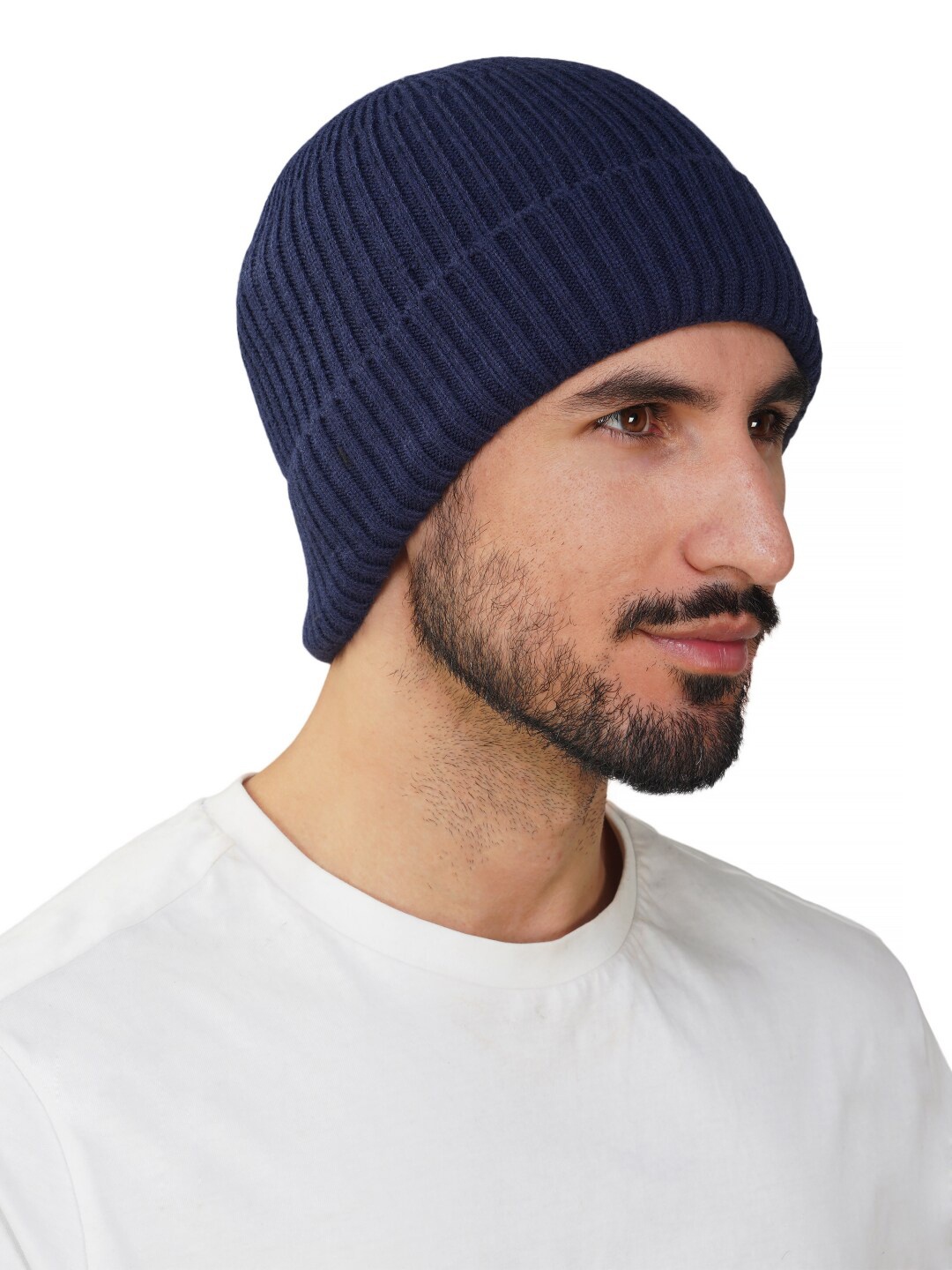 

iSWEVEN Self Design Wool Beanie, Blue