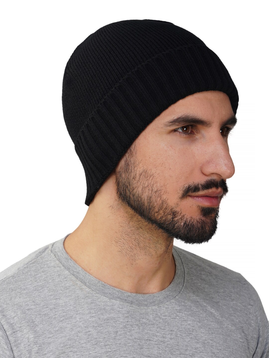 

iSWEVEN Unisex Self Designed Woollen Beanie, Black