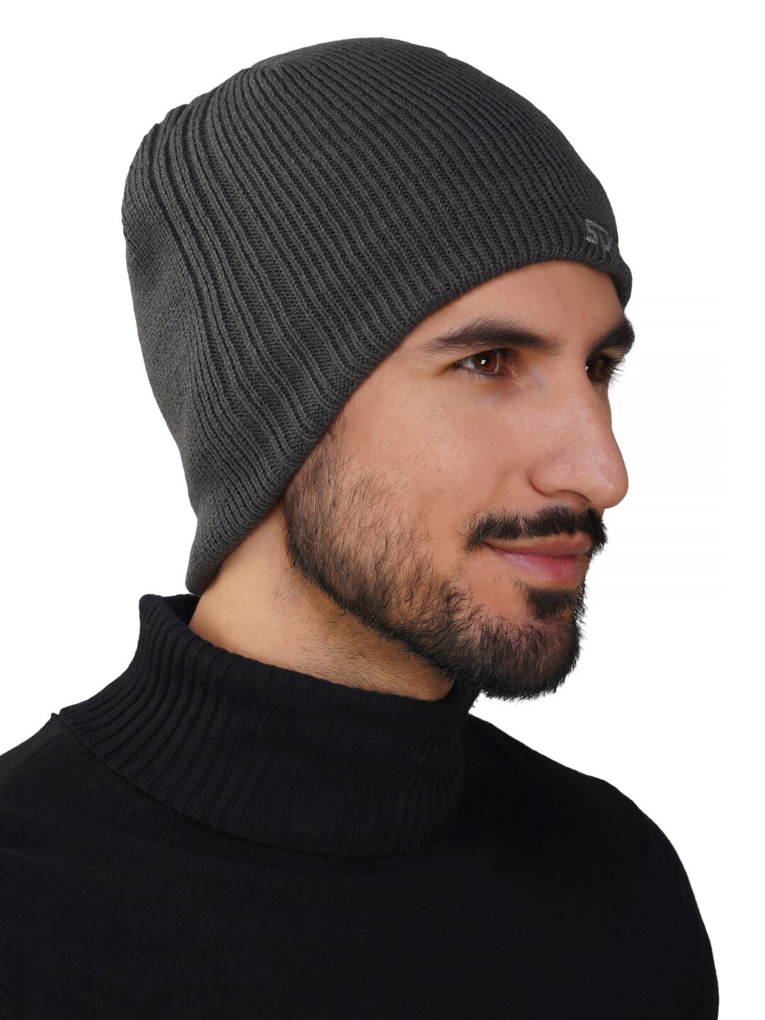 

iSWEVEN Unisex Self Designed Woollen Beanie, Grey