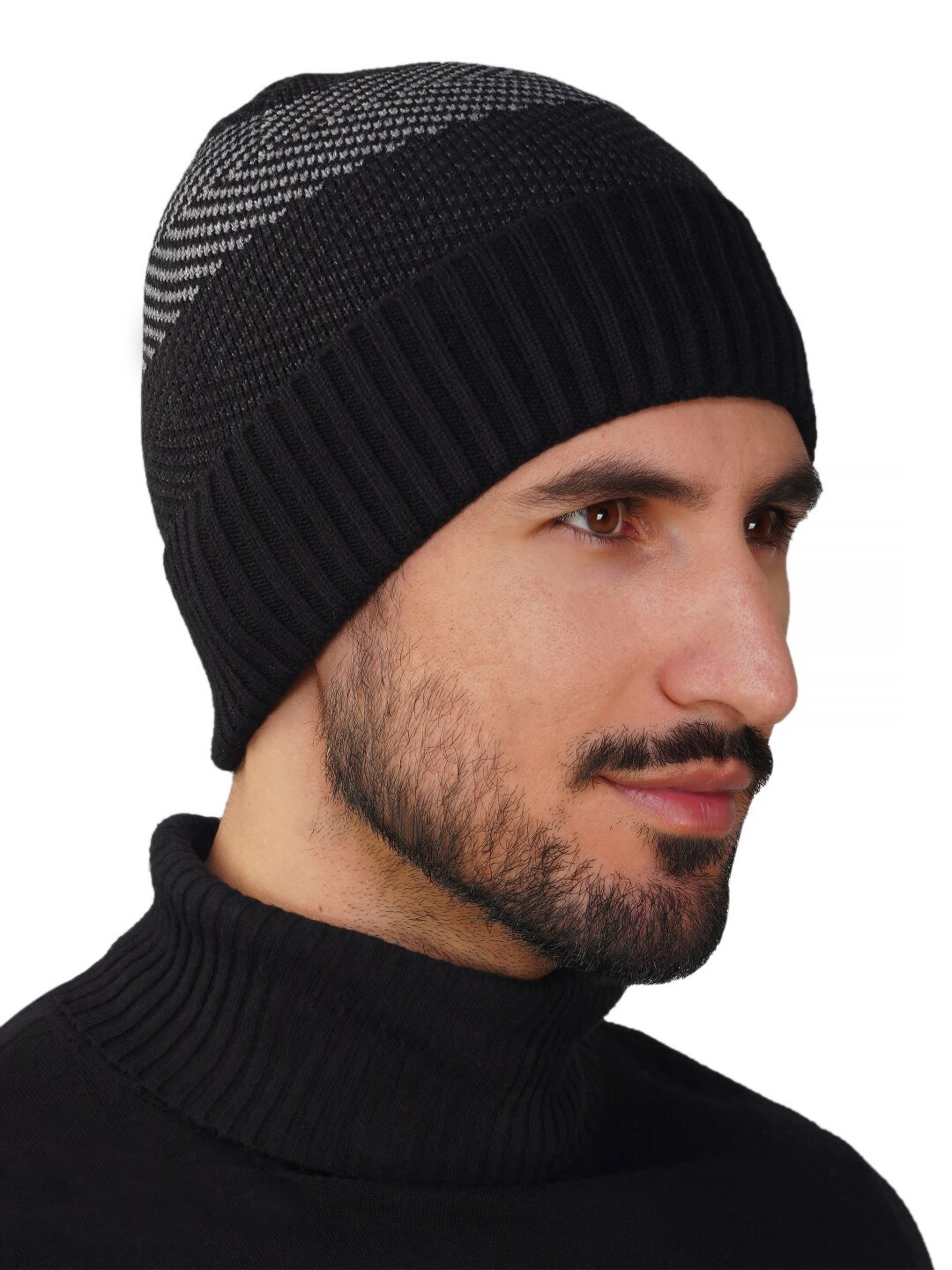 

iSWEVEN Self Design Wool Beanie, Black