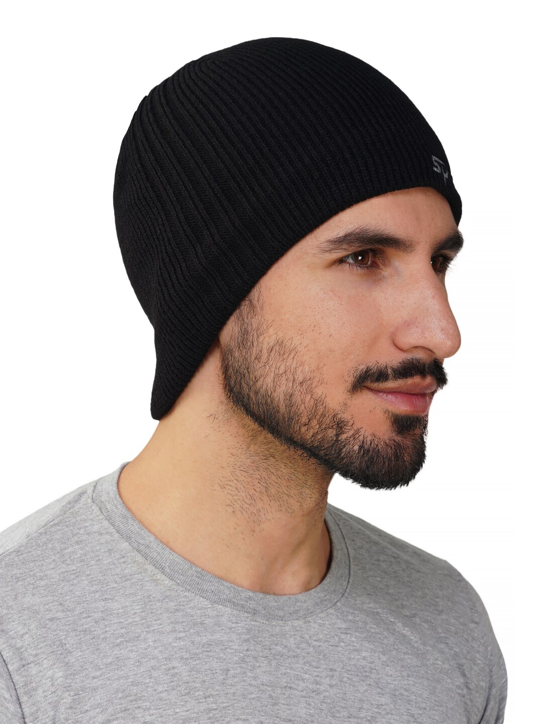 

iSWEVEN Unisex Self Designed Woollen Beanie, Black