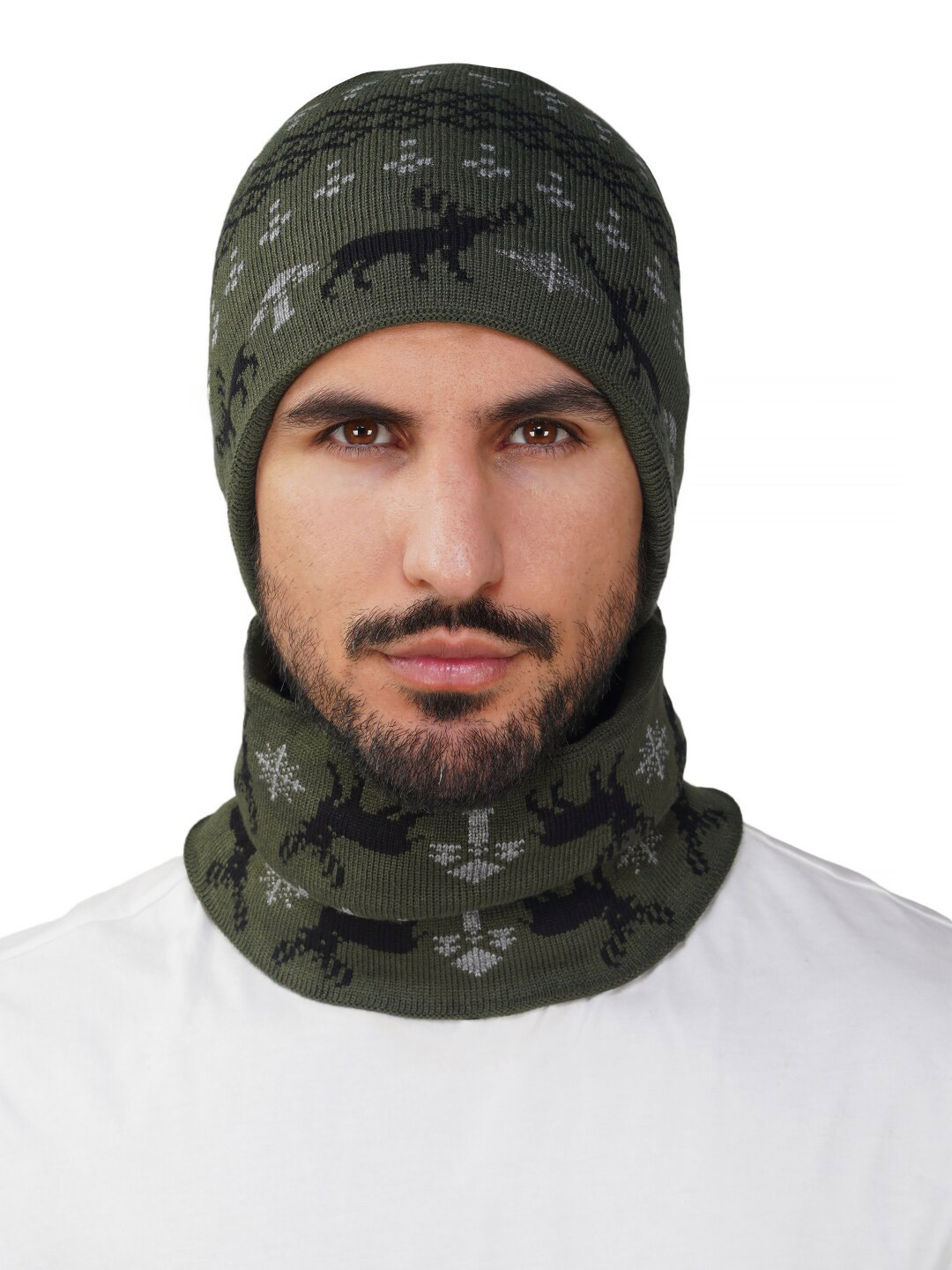 

iSWEVEN Unisex Self Design Woollen Beanie, Green