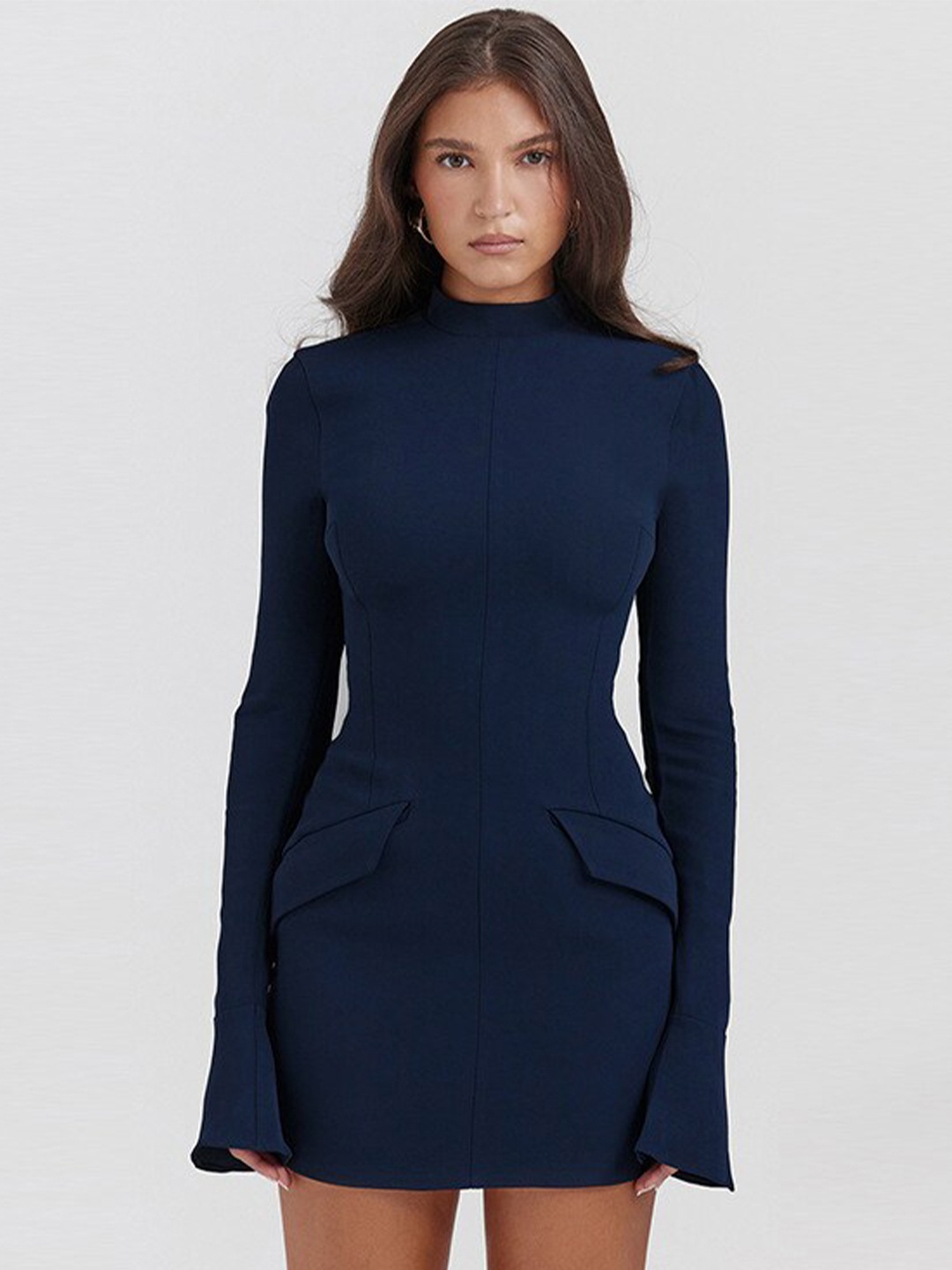 

StyleCast Navy Blue Round Neck Bodycon Mini Dress