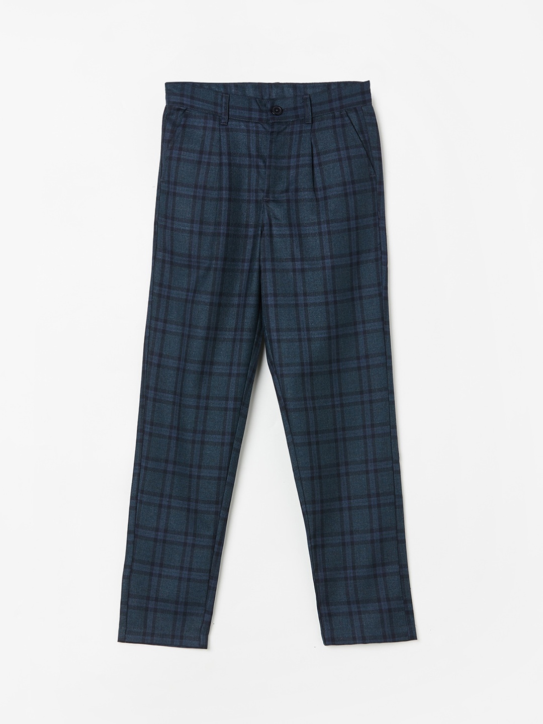 

Fame Forever by Lifestyle Boys Checked Mid Rise Trousers, Blue