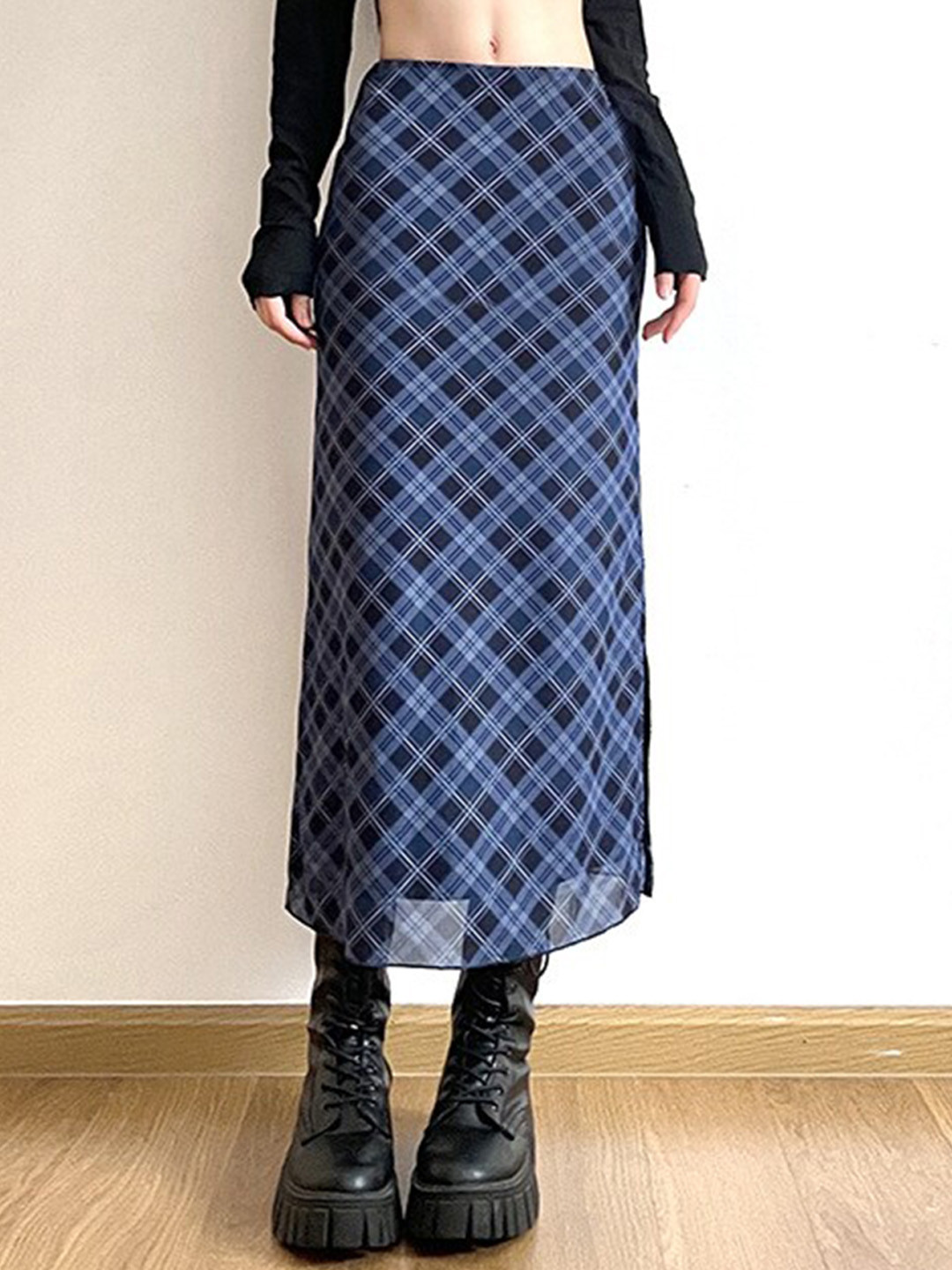 

StyleCast Blue Striped Straight Skirt