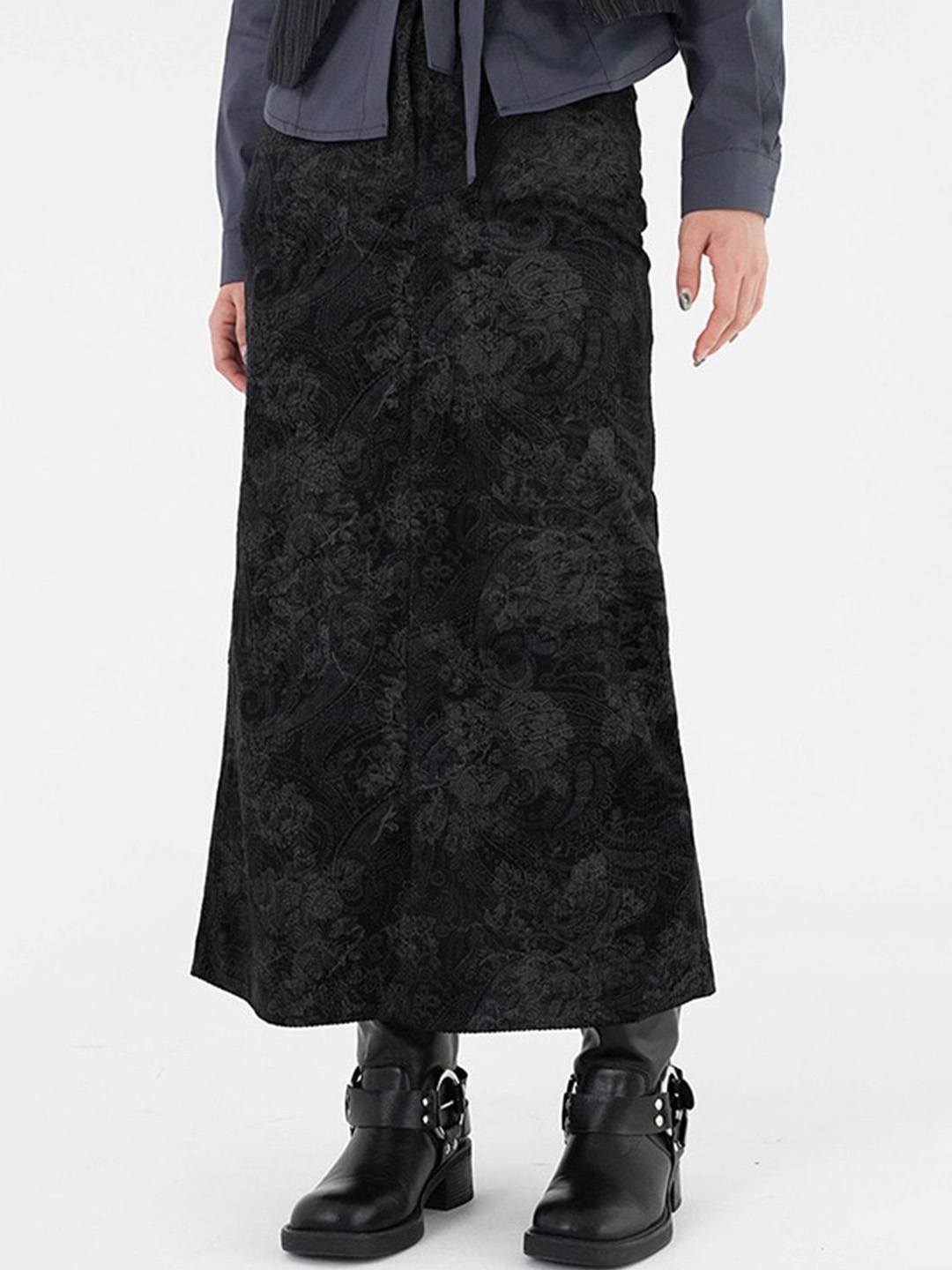 

StyleCast Black A-Line Maxi Skirt