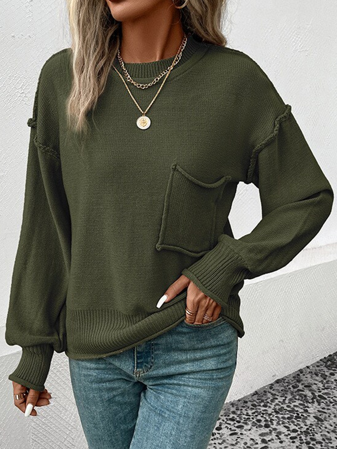 

StyleCast Green Long Sleeves Acrylic Pullover
