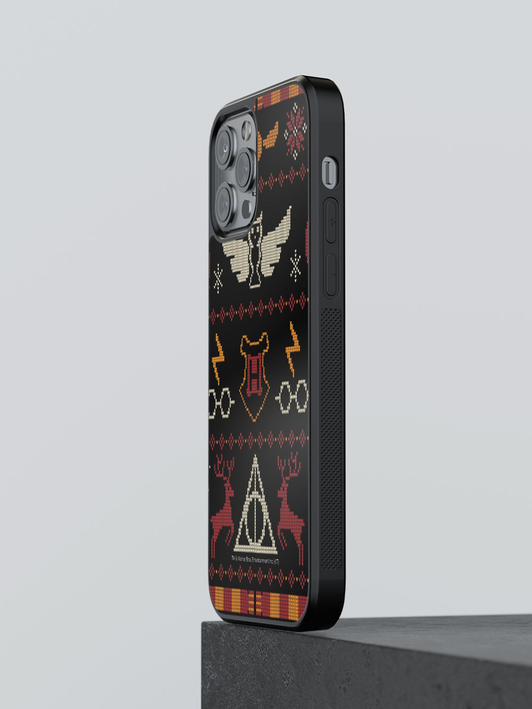 

macmerise Harry Potter Christmas Pattern Printed iPhone 12 Pro Max Bumper Case Cover, Black