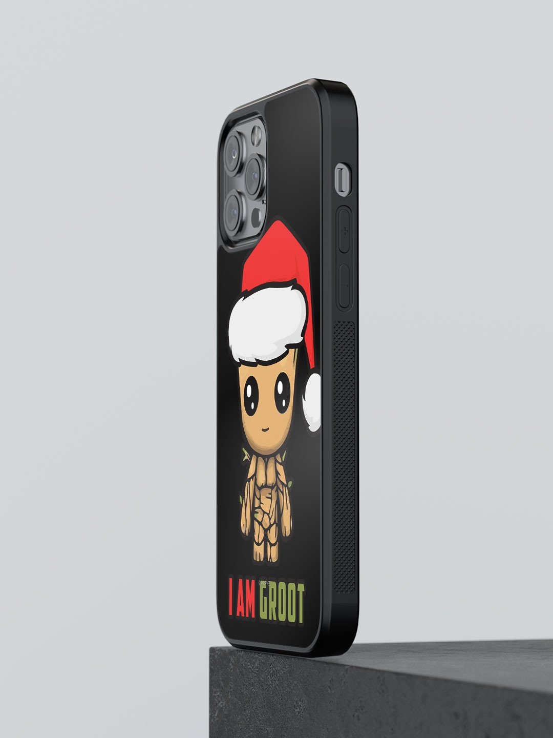 

macmerise Groot Santa Printed iPhone 12 Pro Max Bumper Case Cover, Black