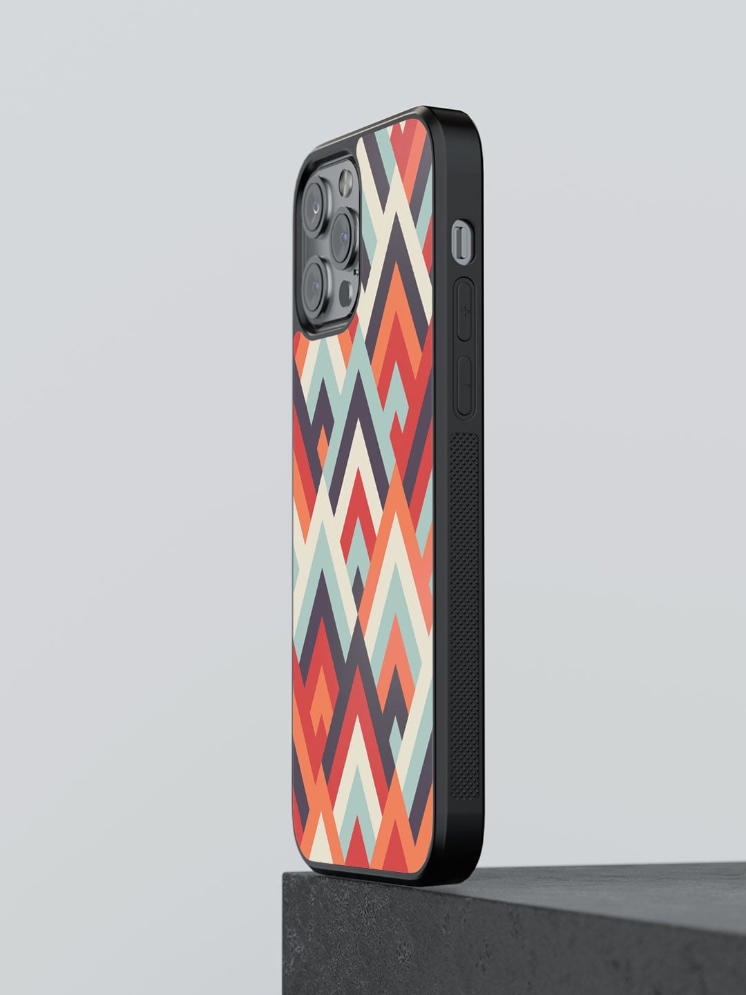 

macmerise Symmetric Chevron Printed iPhone 12 Pro Bumper Phone Back Cover, Orange