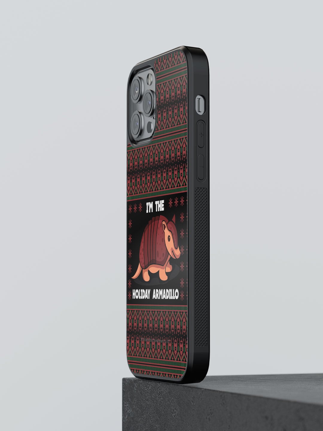 

macmerise Holiday Armadillo iPhone 12 Pro Max Bumper Case Cover, Black