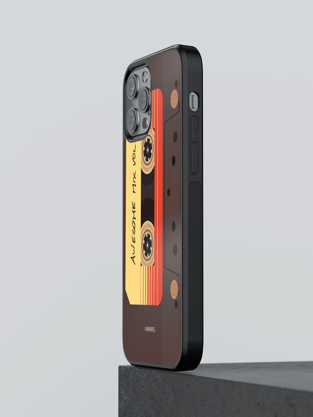 

macmerise Awesome Mix Tape Printed iPhone 12 Pro Max Bumper Phone Back Cover, Brown