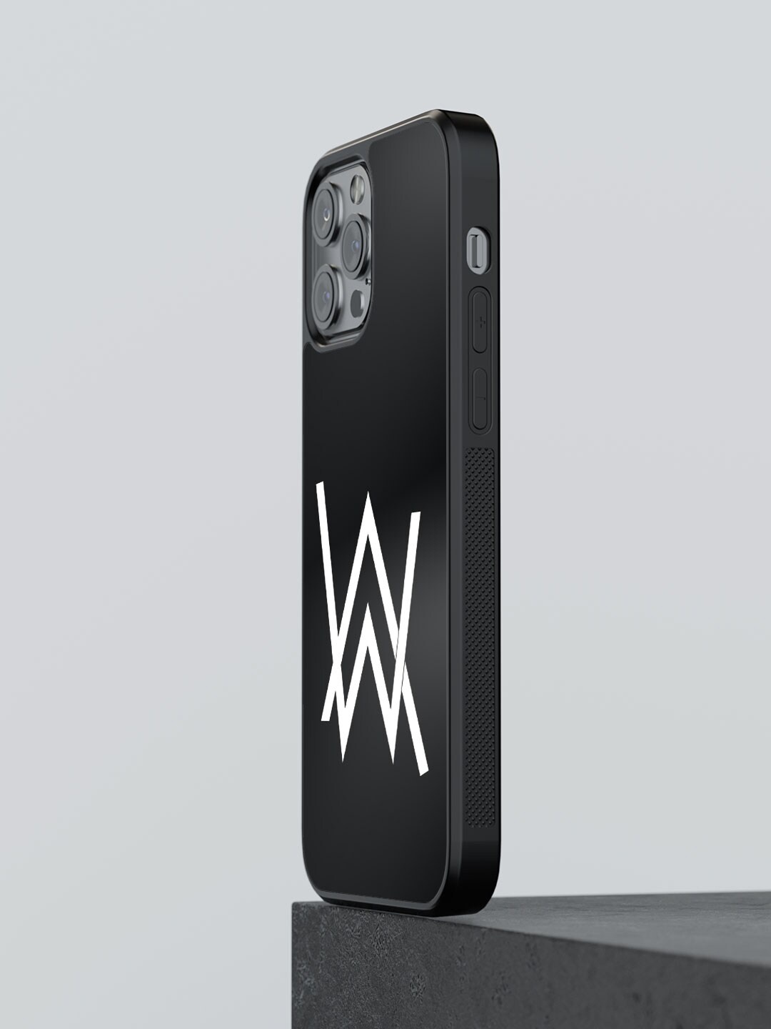 

macmerise Alan Walker Logo Printed iPhone 12 Pro Max Bumper Phone Back Cover, Black