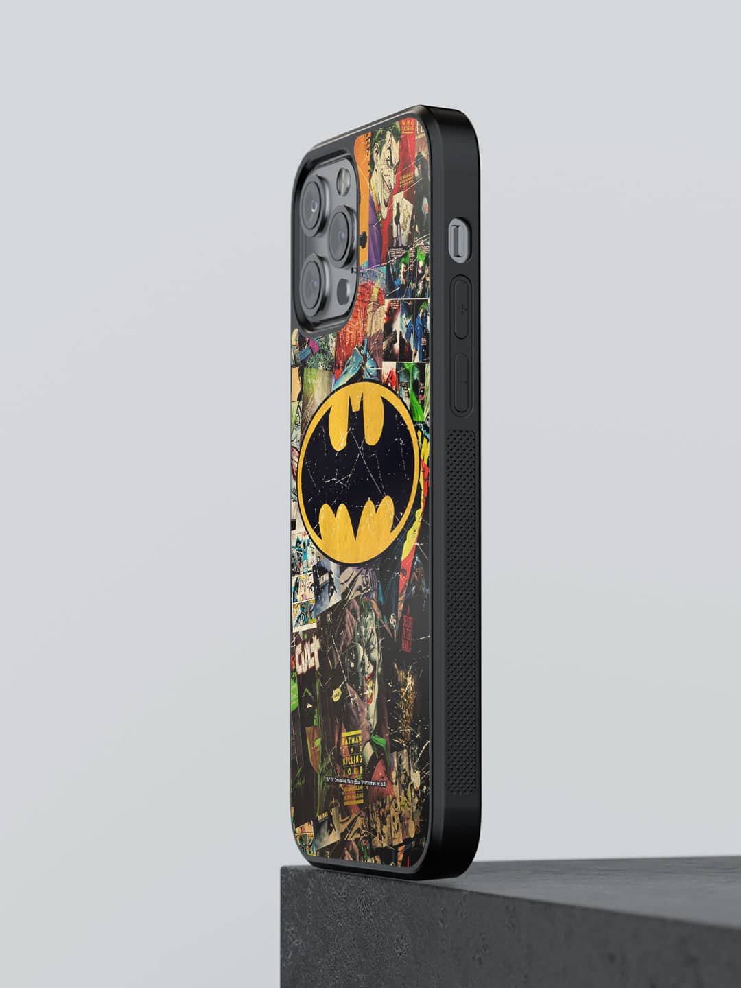 

macmerise Comic Bat Printed iPhone 12 Pro Max Phone Bumper Case Cover, Black