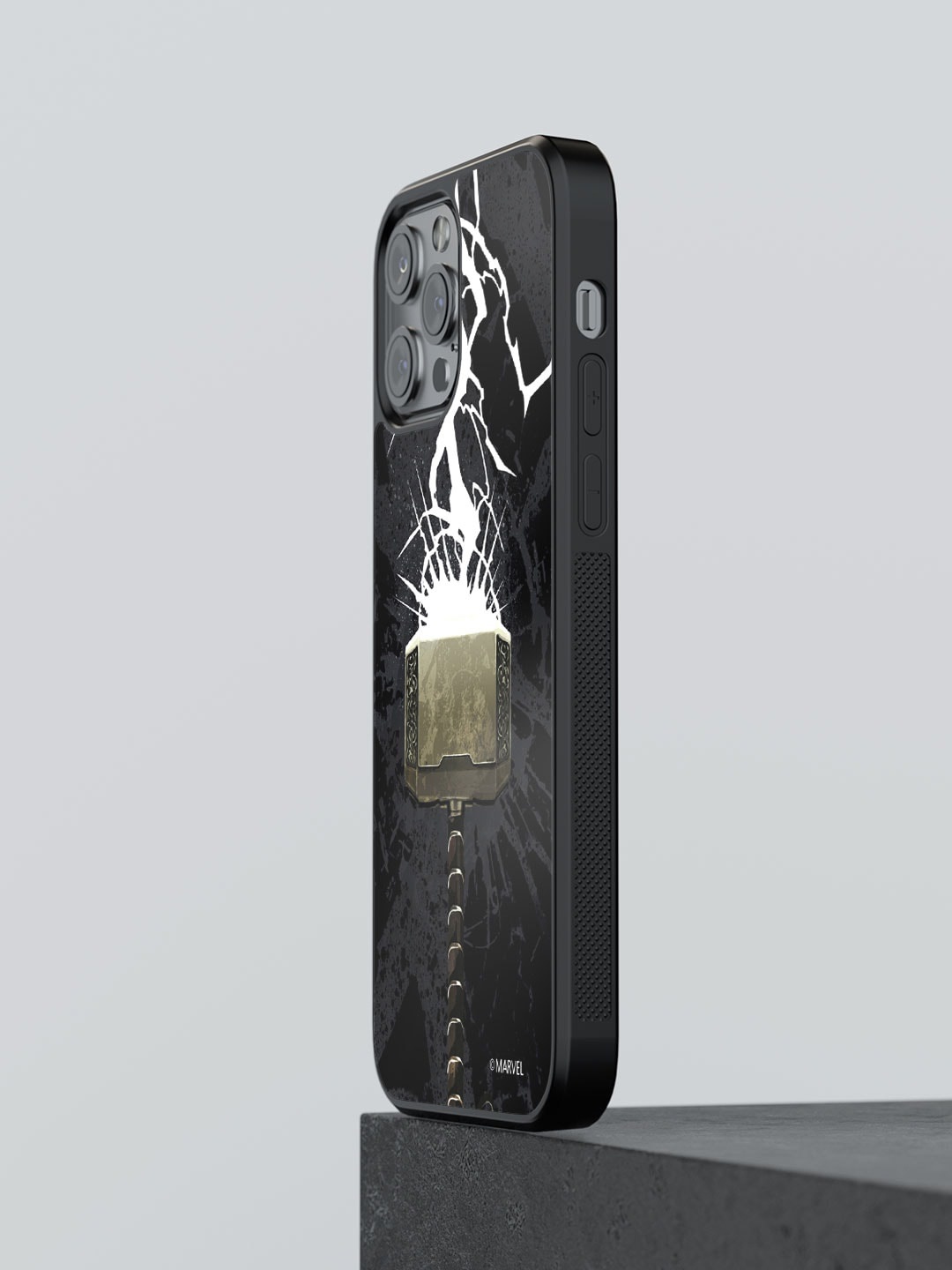 

macmerise The Thunderous Hammer Printed iPhone 12 Pro Bumper Phone Back Cover, Black