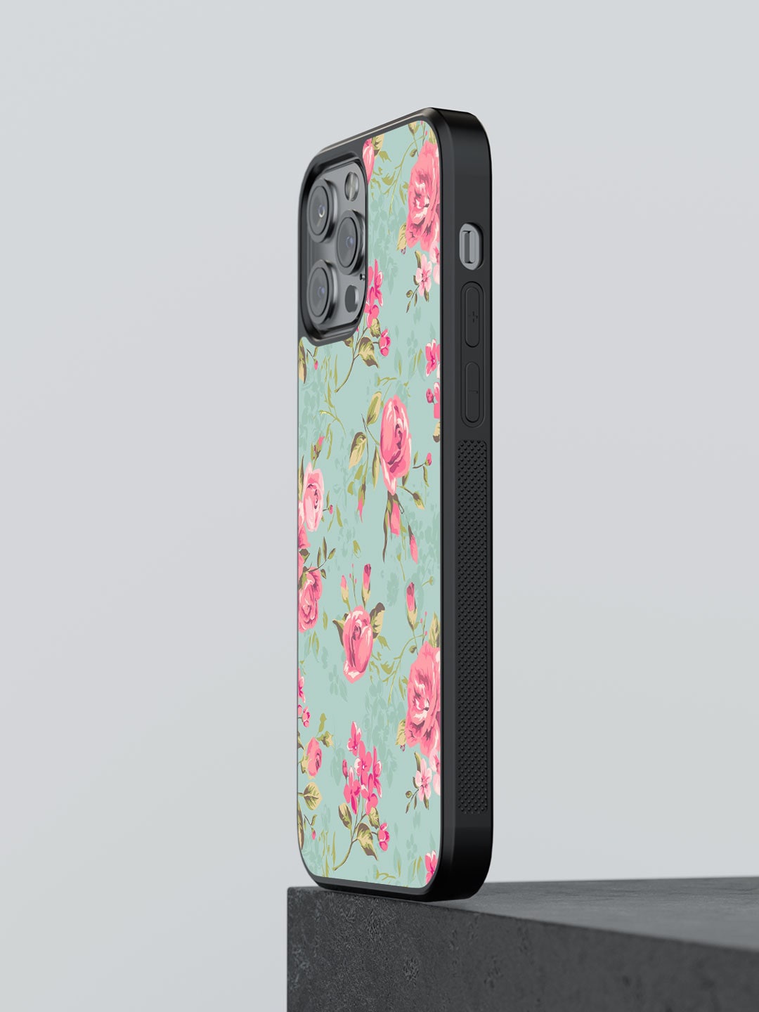 

macmerise Flowers iPhone 12 Pro Bumper Case Cover, Teal