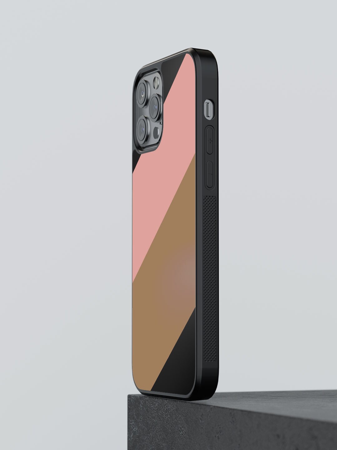 

macmerise Slanted Printed iPhone 12 Pro Bumper Phone Back Cover, Pink
