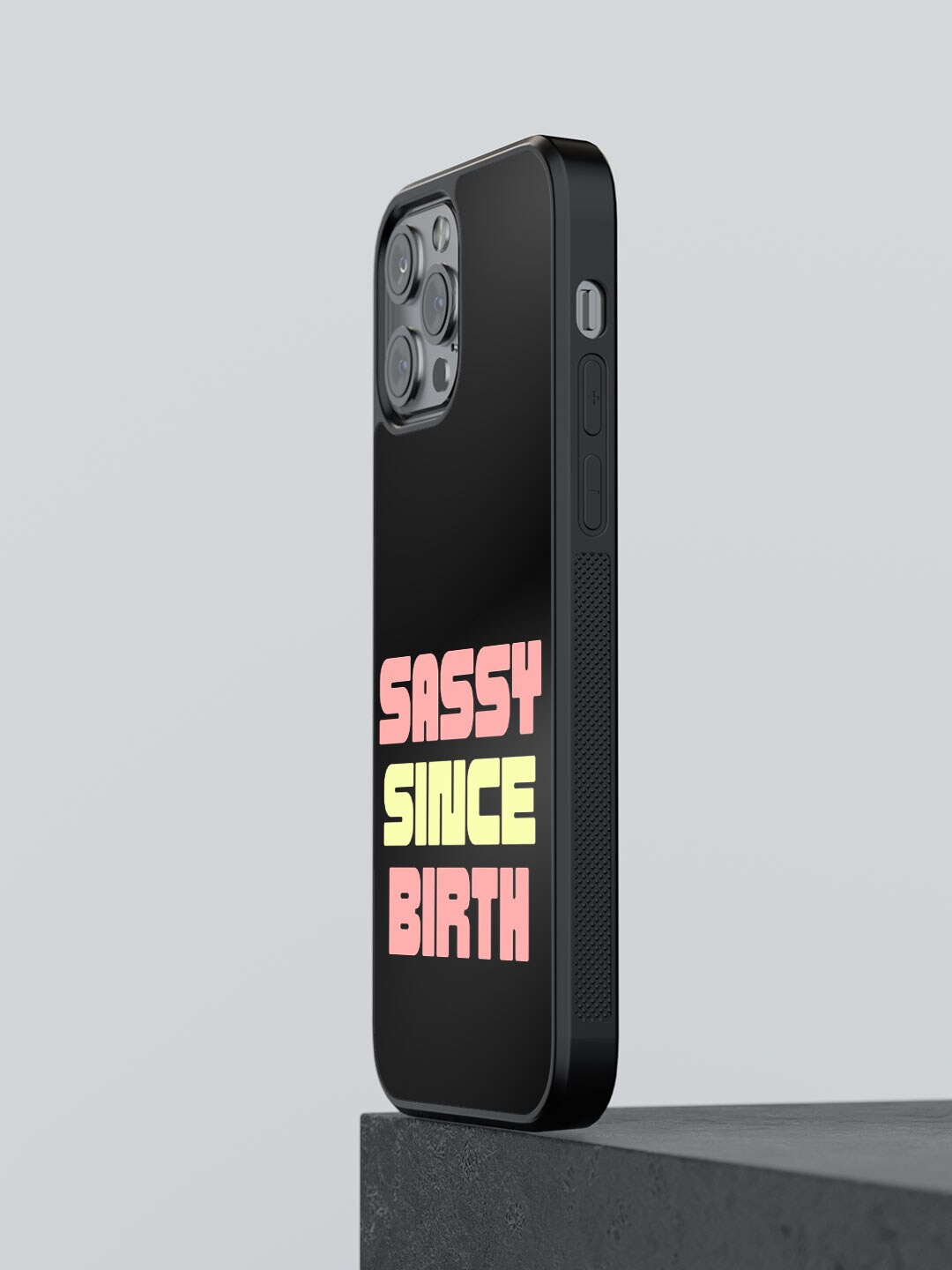 

macmerise Sassy Since Birth Printed iPhone 12 Pro Phone Bumper Case Cover, Black