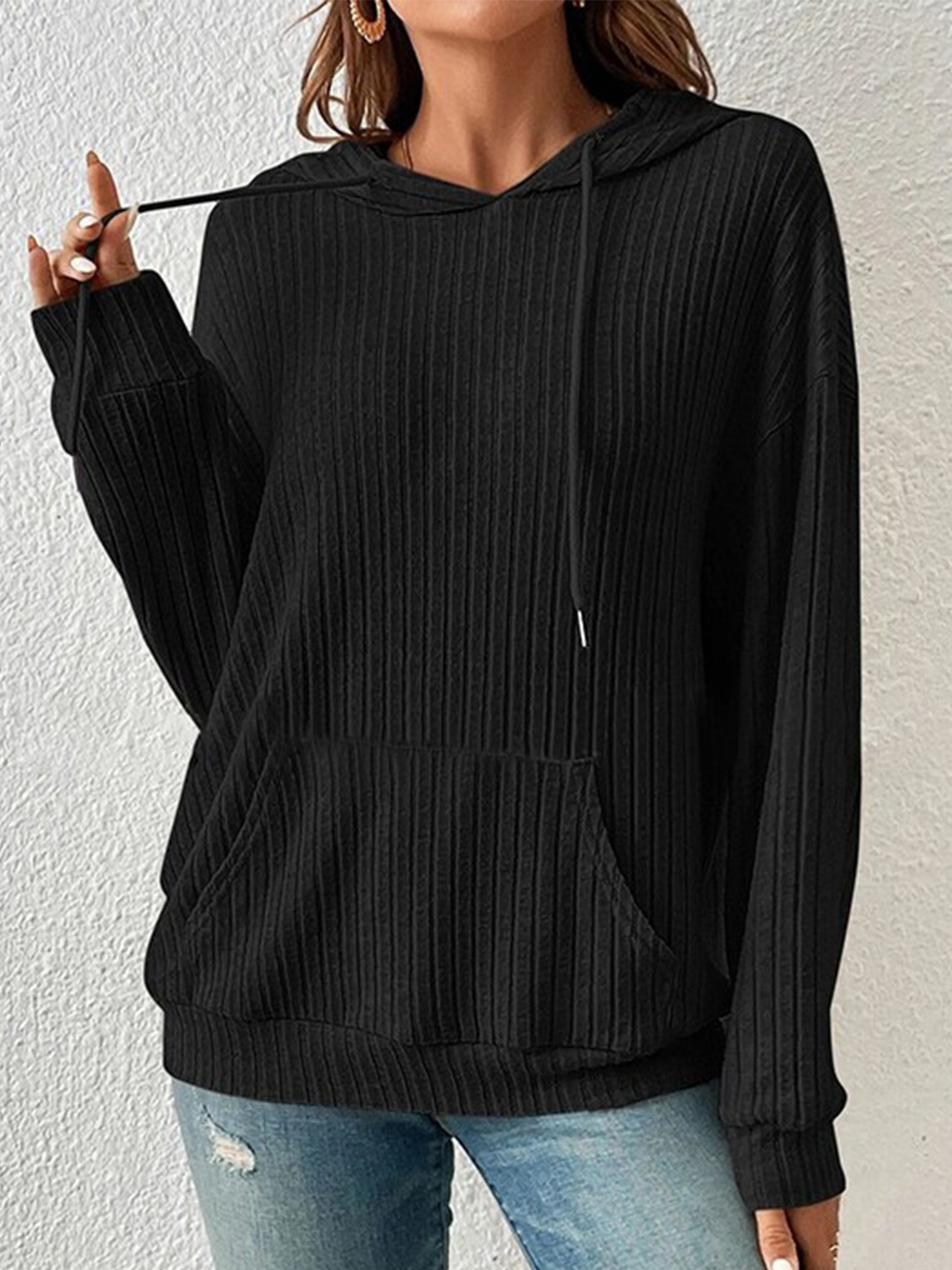 

StyleCast Black Hooded Pullover Sweatshirt