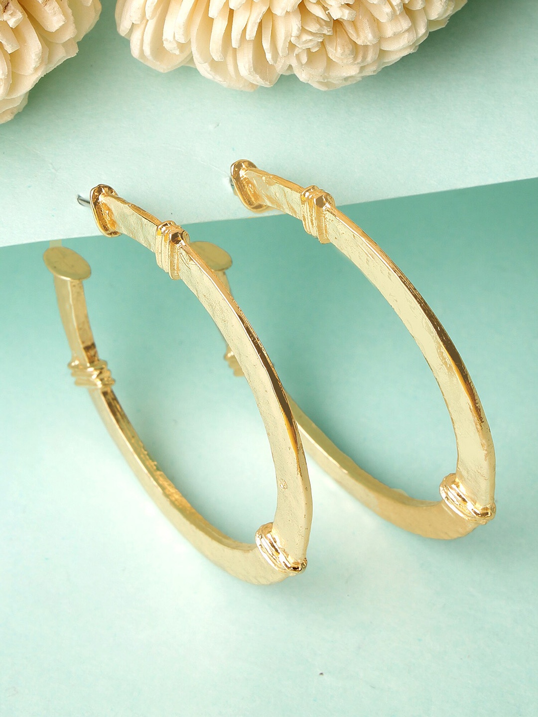 

Bohey by KARATCART Gold Plated Half Hoop Earrings
