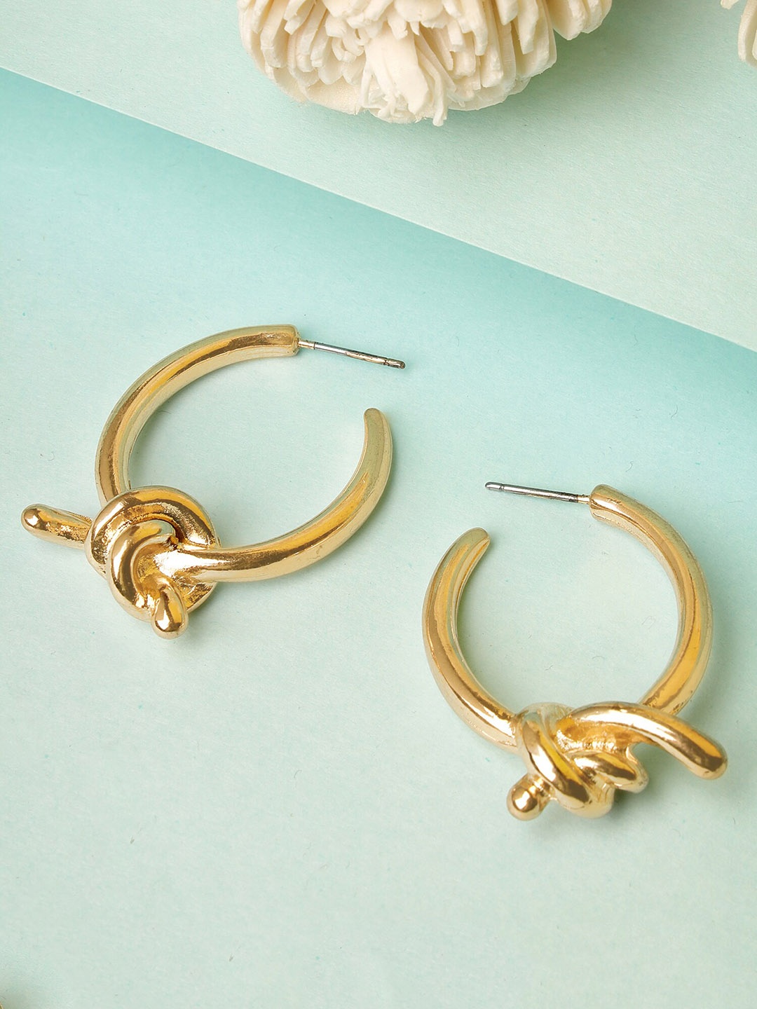 

Bohey by KARATCART Gold-Plated Half Hoop Earrings